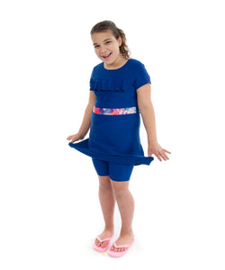 Swim Dress for Girls Plus Sizes by Dressing For His Glory  Your daughter will absolutely love the Swim Dress in our Girls Plus Sizes. It is made in chlorine resistant, fast drying swimwear fabric that is rated UPF 50+. Your daughter can just step into it from the neck and will feel free to swim or do those cartwheels on the beach! 